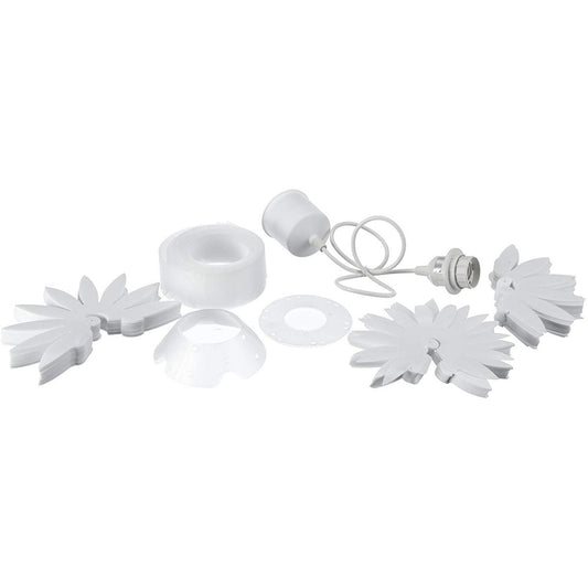 Hanger lamp "lotus" speelde hangende lamp gemaakt van wit plastic, met stevig geïnstalleerde LED's en een Øvon ca. 47 cm