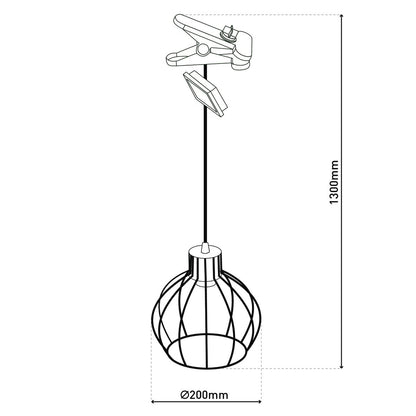 Solar / hanger lamp "rooster" gemaakt van zwart metaal, Ø 20 cm, inclusief stevig geïnstalleerde lampen, warm wit, voor de buitenruimte