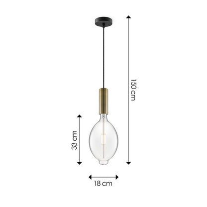 Home Sweet Home hanglamp brons Saga Ovaal - G180 - dimbaar E27 helder