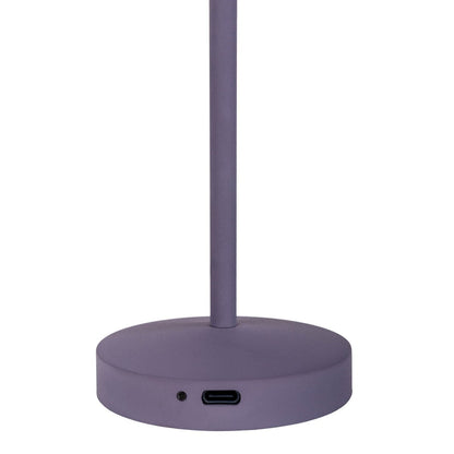 2-ex-ingestelde LED-batterijtafel Licht "Gomba" voor buiten en binnen, gemaakt van metaal en plastic in bramen, 18,5 cm hoog