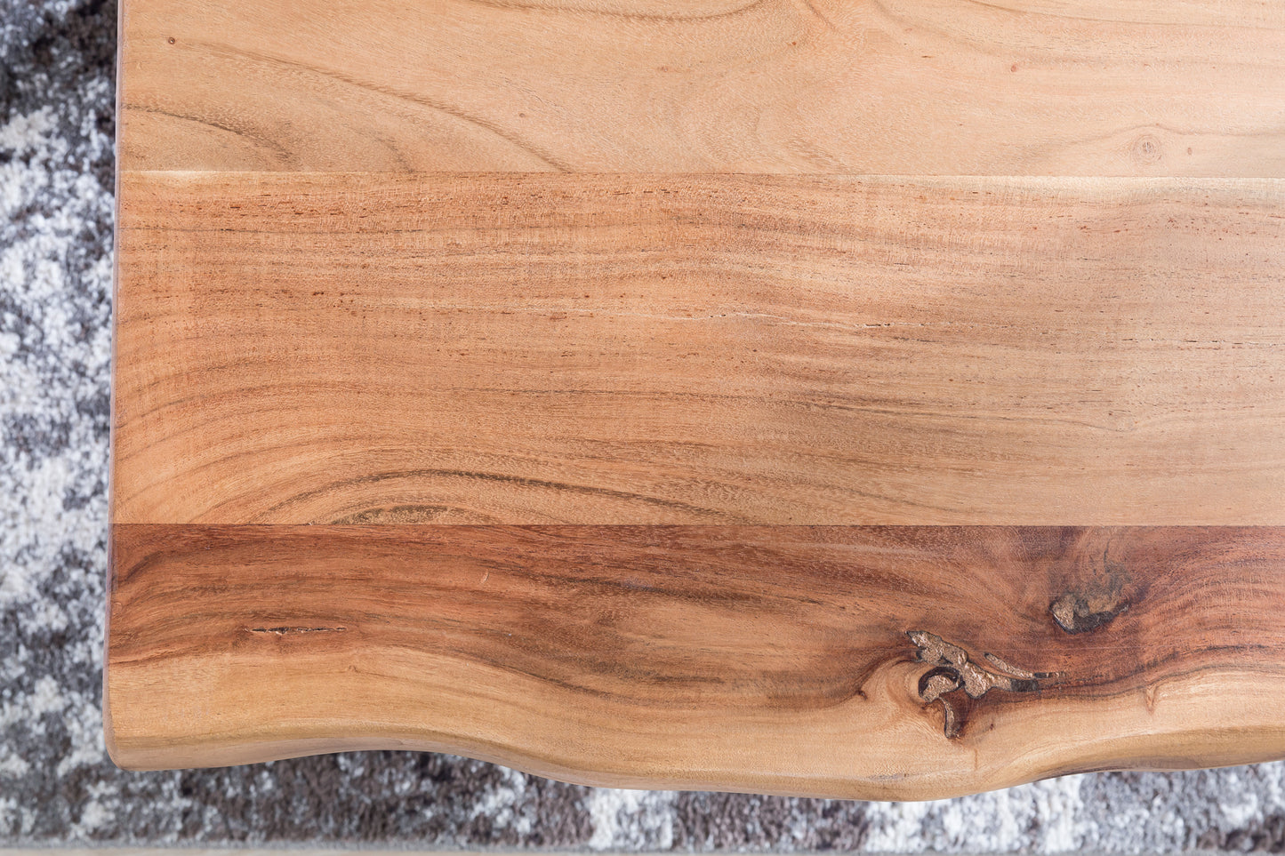 Salontafel in massief hout acacia | Salontafel 115 x 40 x 61 cm | Bijzettafel in landelijke stijl met metalen poten
