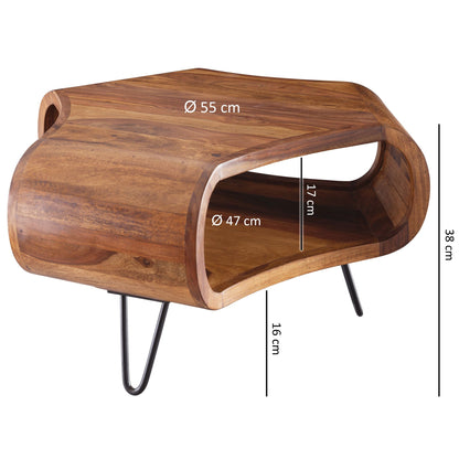 Sheesham 60x60x35 cm Retro salontafel rechthoekig & massief hout | Bruin