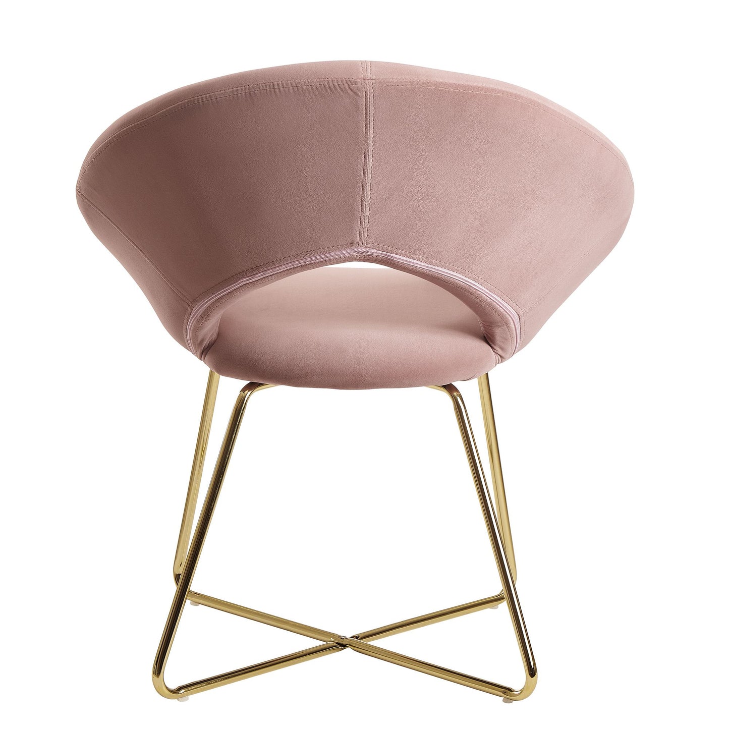 eetkamerstoel roze fluwelen keukenstoel met gouden poten | Shell stoel stof / metaal
