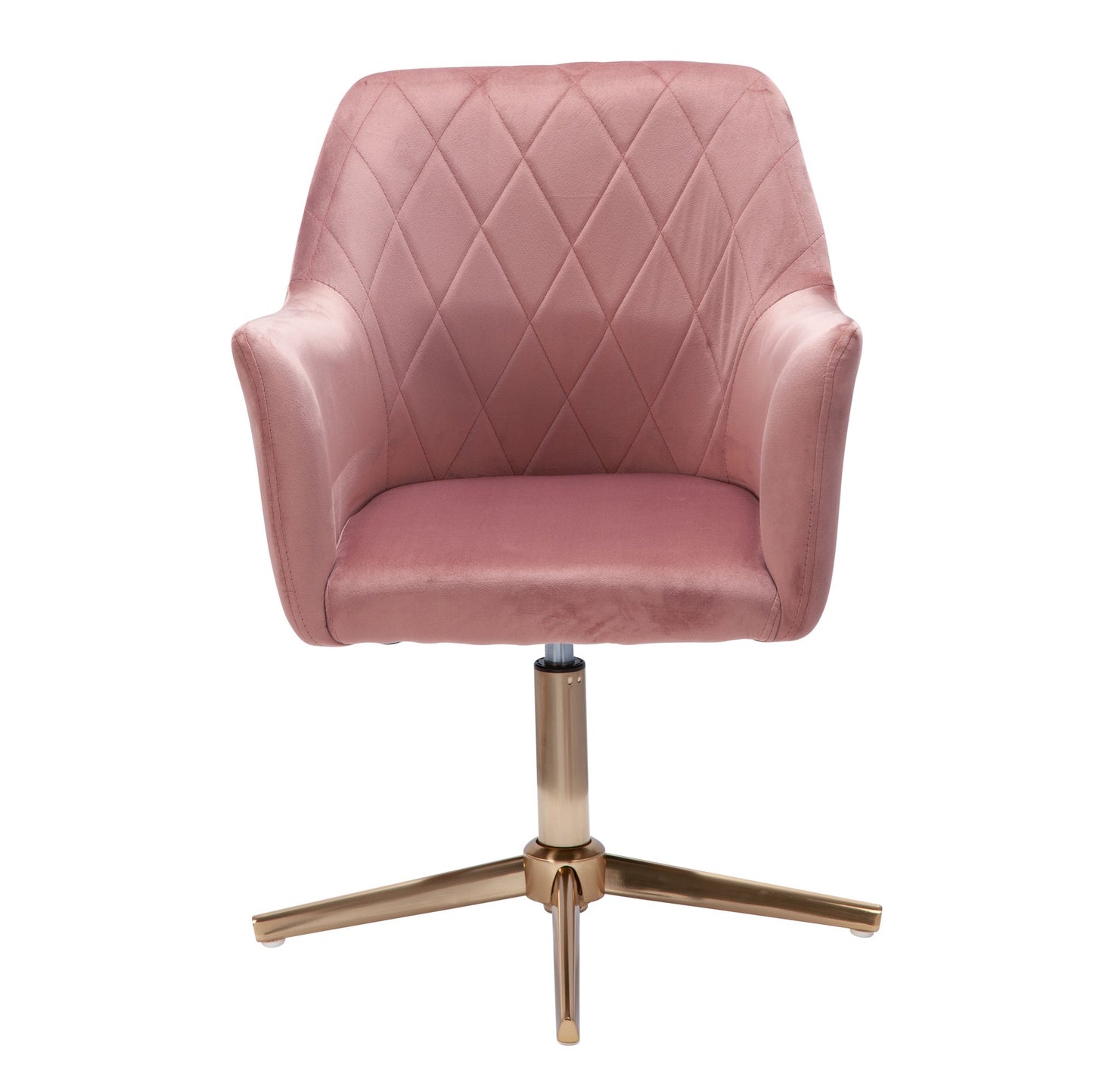 bureaustoel roze fluwelen design draaistoel met rugleuning | kuipstoel in hoogte verstelbaar | Draaibaar