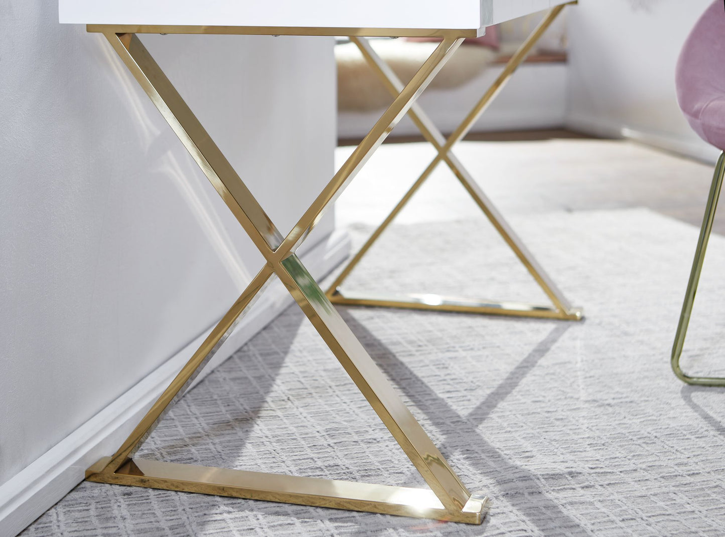 Luxa Luxueus bureau - Werkplek -Make-up tafel - Wit- Goud