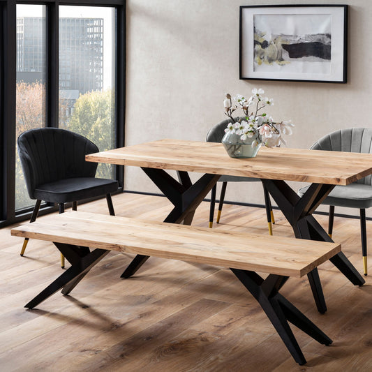 Eetkamerbank Acacia massief hout 120 cm Eetkamerbank Loft Small