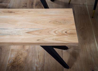 Eetkamerbank Acacia massief hout 120 cm Eetkamerbank Loft Small