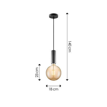 Home Sweet Home hanglamp zwart Saga Globe - G18- dimbaar E27 amber