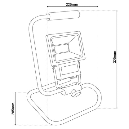 LED Outer Light "Baro" gemaakt van metaal en glas in het zwart, met geïntegreerde LED