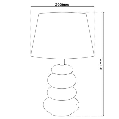 Keramische tafellamp "Stoney", modern., Keramische tafellamp in grijs, met E14 -aansluiting, tafellamp voor eetkamer, woonkamer, gang of kantoor, of als een bedlamp, 31 cm hoog