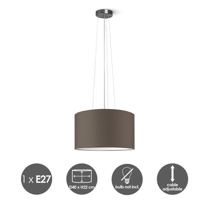 Home Sweet Home hanglamp Hover met lampenkap, E27, taupe, 40cm