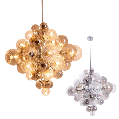 Hanger lamp "bol" Ø 75 cm, au s metaal en glas met verschillende structuren, verlichting voor woonkamer, eetkamer of kantoor.