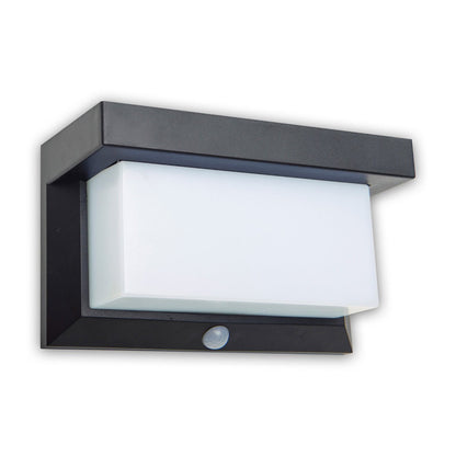 LED Solar Buitenwandlamp met bewegingsdetector, voor buiten, wandlamp - Plastic in zwart, met geïntegreerde LED