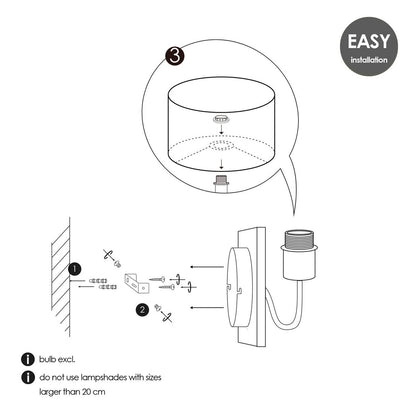 Home Sweet Home Wandlamp - Drift E27 Lampenkap warm wit 20cm