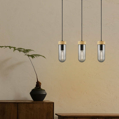 Home Sweet Home Hanglamp Capri - rook glas - 60x10x132cm