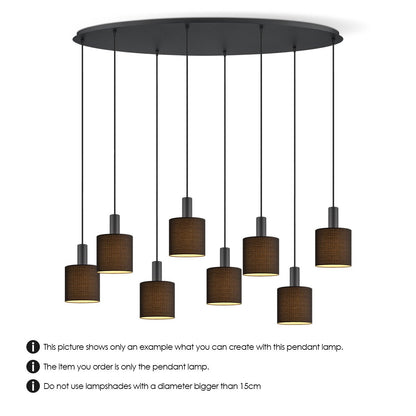 Home Sweet Home Zwarte ovale metalen Hanglamp 8L - 120/35/117.5CM