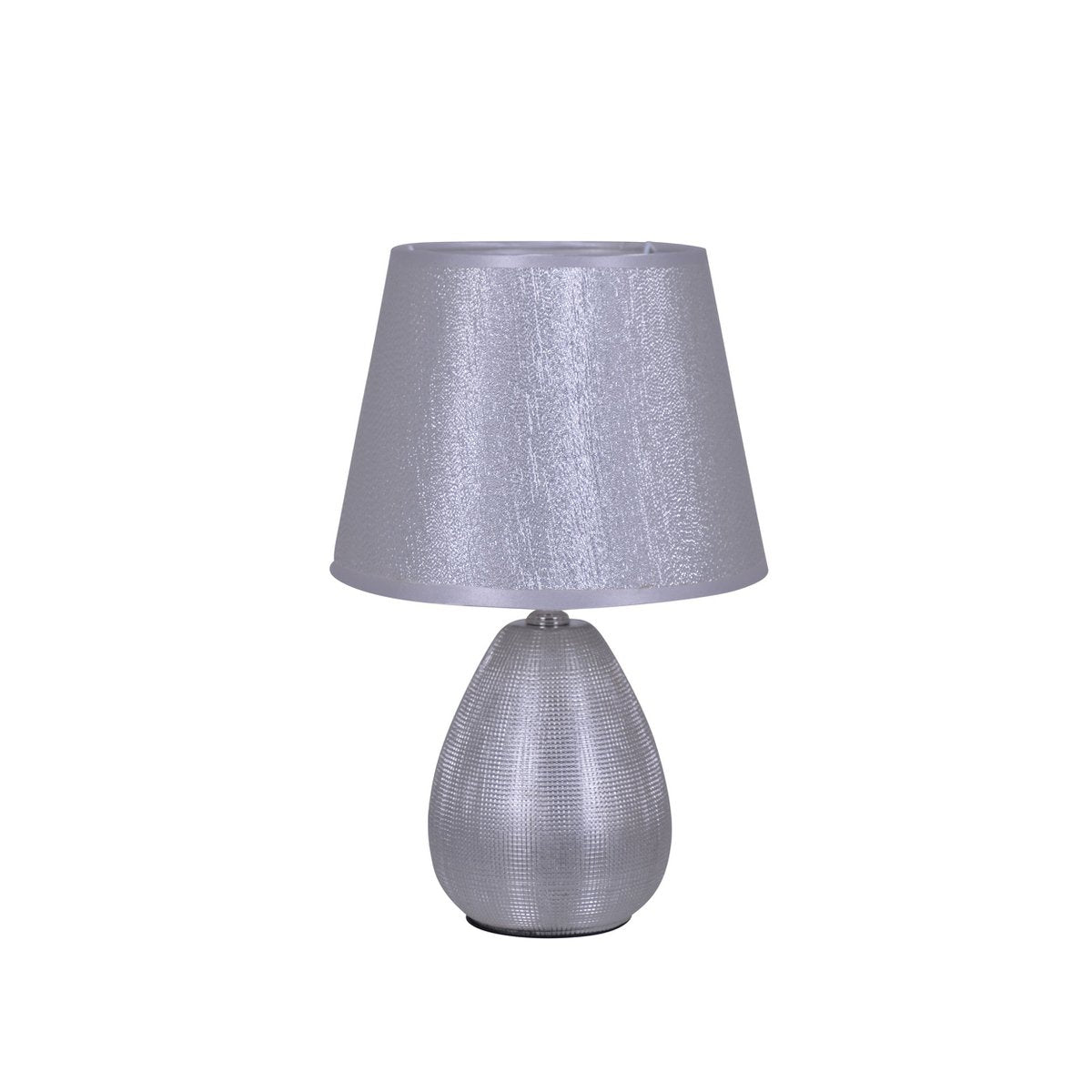 Keramische tafellamp H: 31 cm "Simply Ceramics", tafellamp gemaakt van keramiek, zilver, met E14 -aansluiting, voor eetkamer, woonkamer, gang of kantoor, 31 cm hoog