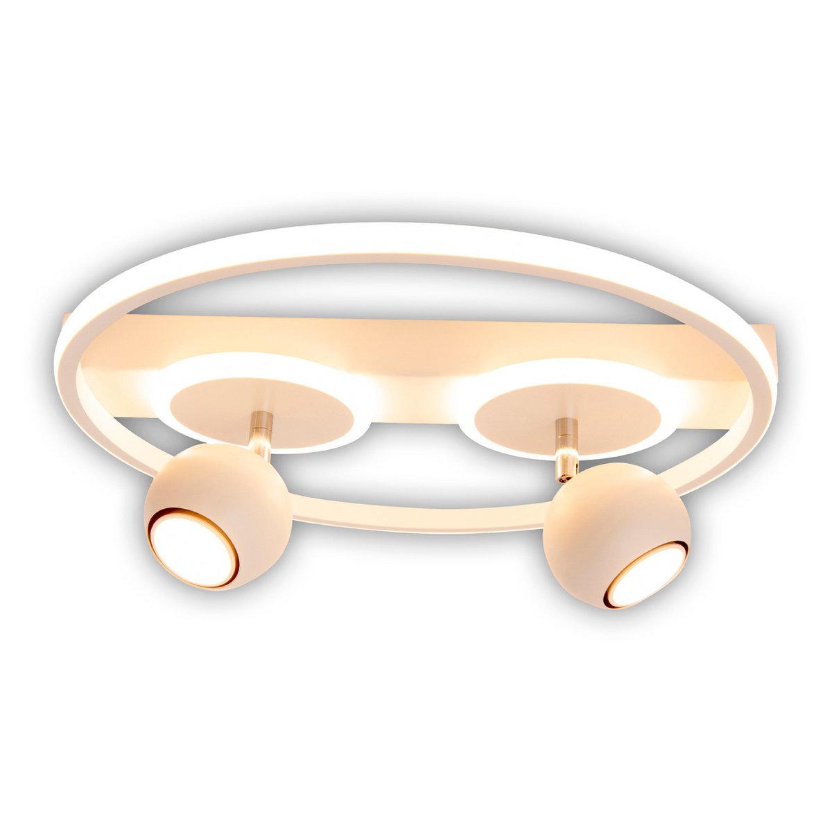 2 Spot LED -plafondlamp "Ronda" Ø 40 cm, gemaakt van metaal en plastic, wit, GU10, vlekken binnen