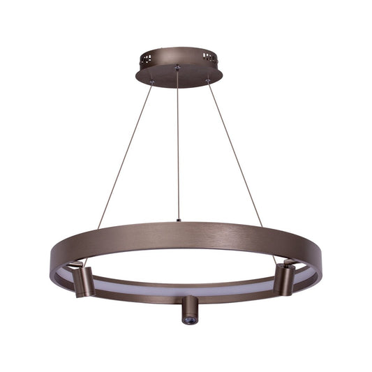 LED -hanglamp "" Tristan ", moderne metalen slinger lamp en plastic in stalen blanco, de LED's zijn stevig geïnstalleerd. Met ongeveer 58 cm Øthie, ideale verlichting voor woonkamer, eetkamer of keuken.