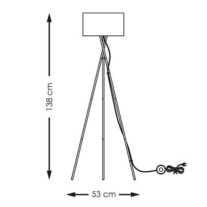 Home Sweet Home Moderne Vloerlamp - Lampenkap goud - 53x53x138