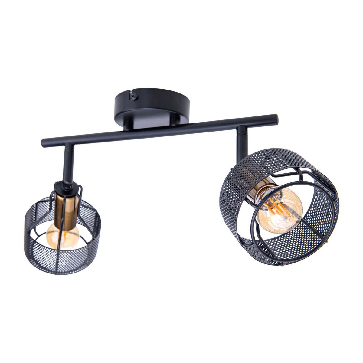 2-weg en plafondlichtspot "foro" gemaakt van metaal in zwart , met E14-versies, ongeveer 32 x 18,5 x 15 cm. Stijlvolle verlichting voor woonkamer, eetkamer of keuken.