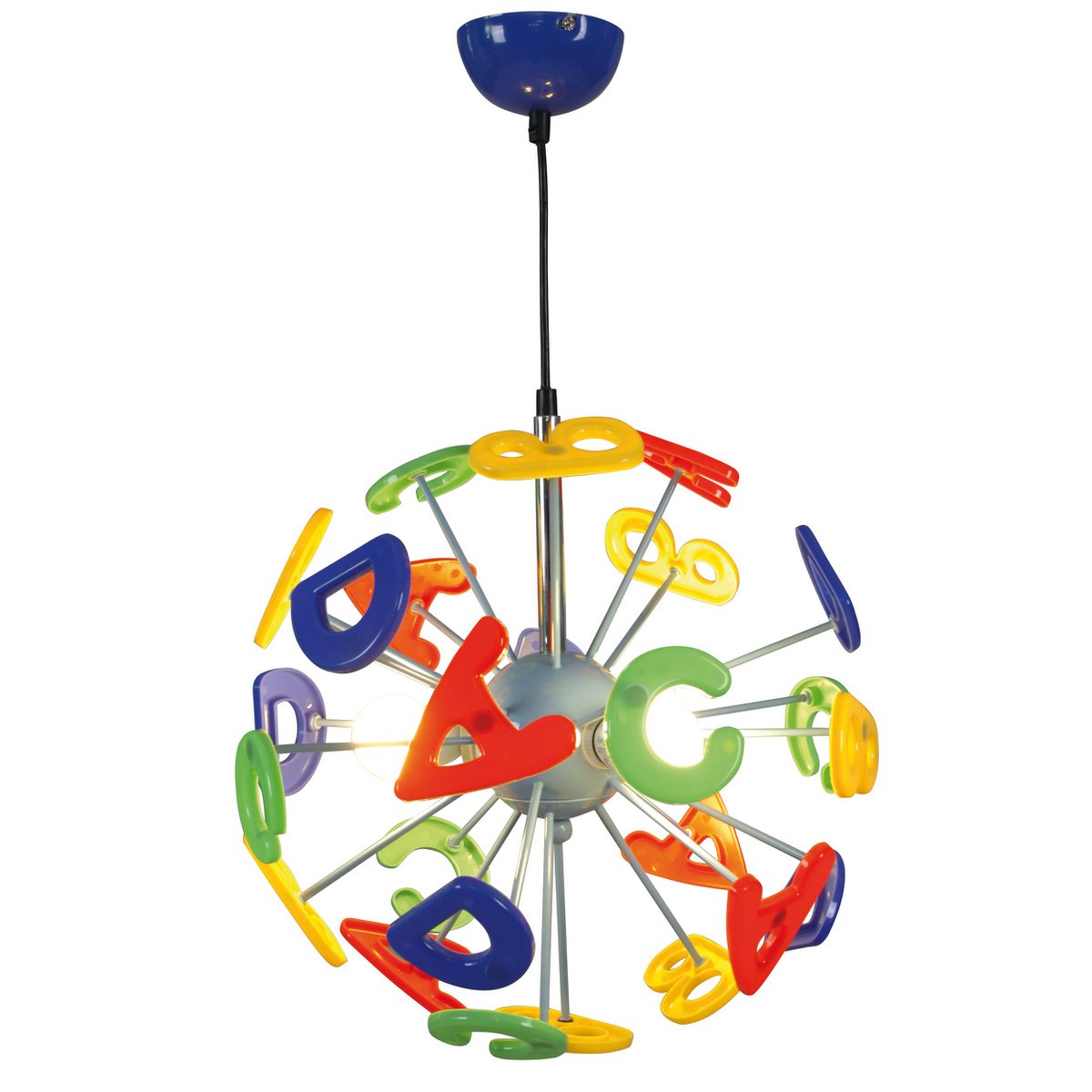 Kind hanglamp "kizi" Ø 40 cm, gemaakt van metaal en plastic, kleurrijk, E14