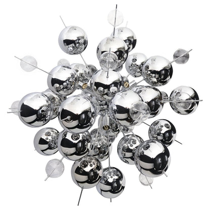 Hanger lamp "explosie" chroom gemaakt van metaal en glas, G9 -versies, hangende lamp voor eetkamer, woonkamer, gang of kantoor, Øca. 65 cm