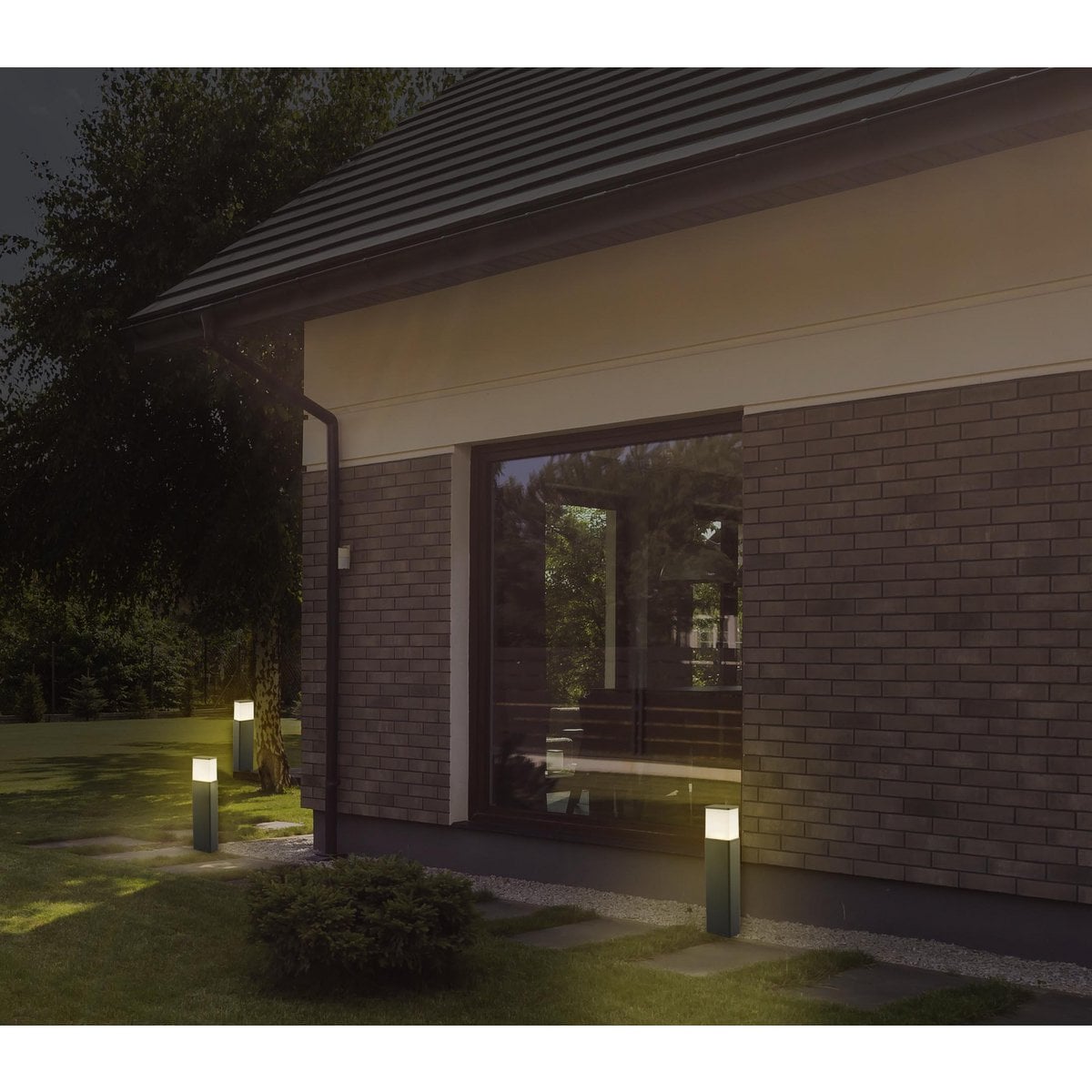 LED Buiten rokken "Vigo" gemaakt van metaal en plastic in antraciet, met geïntegreerde LED, padlicht