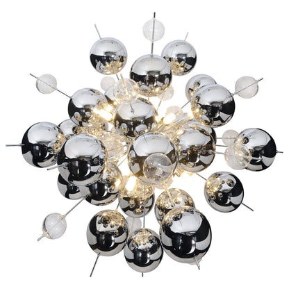 Hanger lamp "explosie" chroom gemaakt van metaal en glas, G9 -versies, hangende lamp voor eetkamer, woonkamer, gang of kantoor, Øca. 65 cm