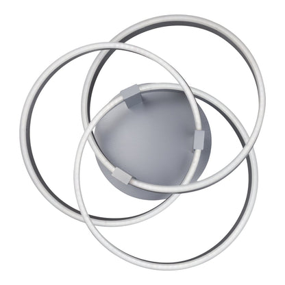 Smart Home LED plafondlicht "Divora" Ø 58 cm, plafondlamp gemaakt van metaal, aluminium geborsteld en wit plastic, met veel functies, stevig gebouwd -in LED's, verlichting voor woonkamer, eetkamerkantoor of gang