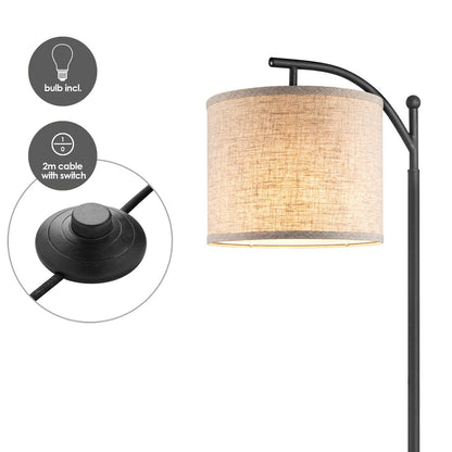 Home Sweet Home Moderne Vloerlamp - Staande Lamp - Linnen Lampenkap