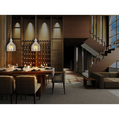 Glazen hanglamp "Mumbai", retro klassiek gemaakt van metaal en glas in wit, E27