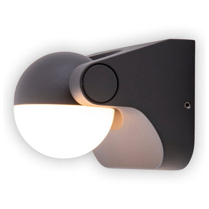 LED -wandlamp "Pallas", gemaakt van metaal en plastic in antraciet, met geïntegreerde LED