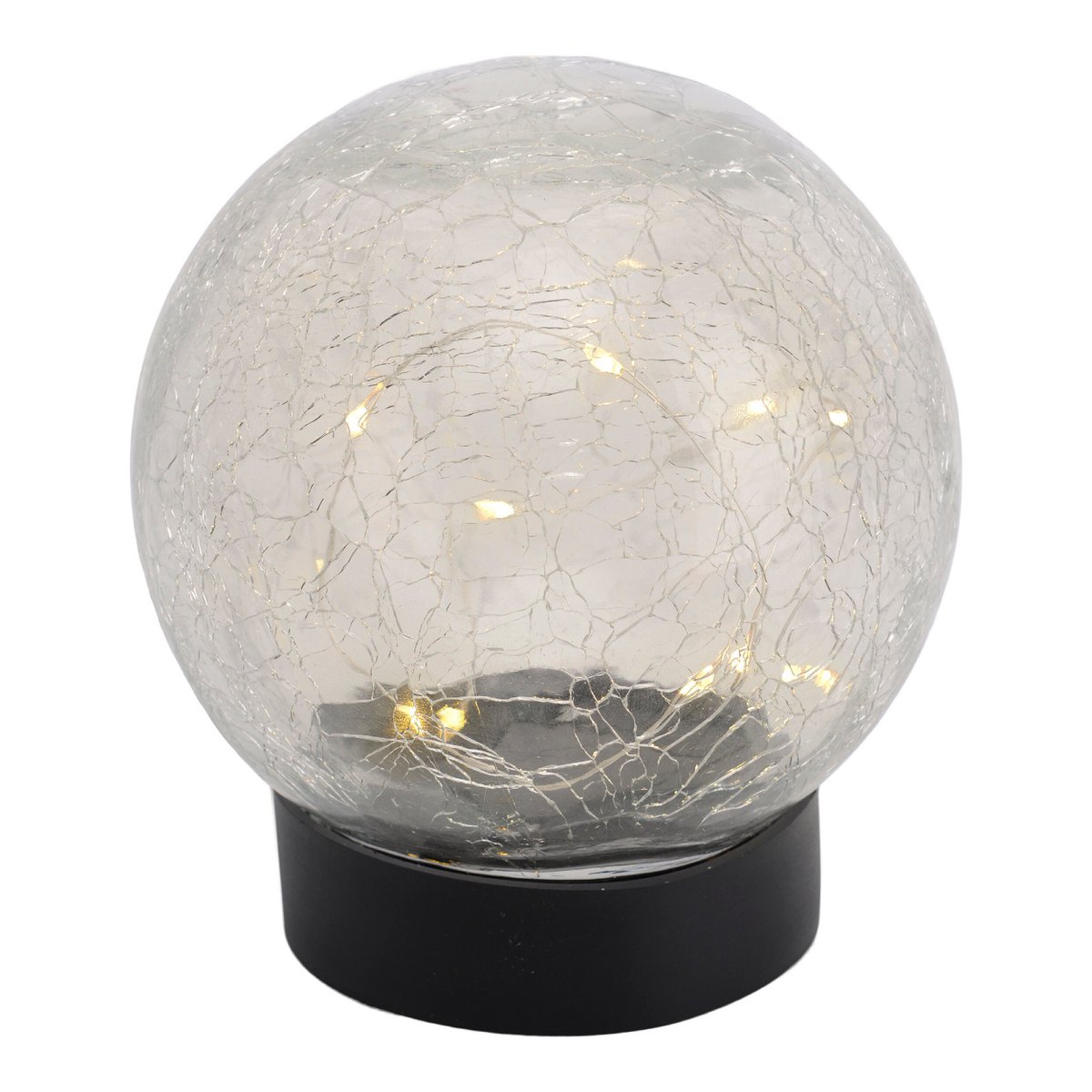 3 Set LED LED Solar Table Lamp/Aand Skeer "Crackle" Ø 12 cm, voor buiten, taflamp-plastic en glas, wit, met geïntegreerde LED