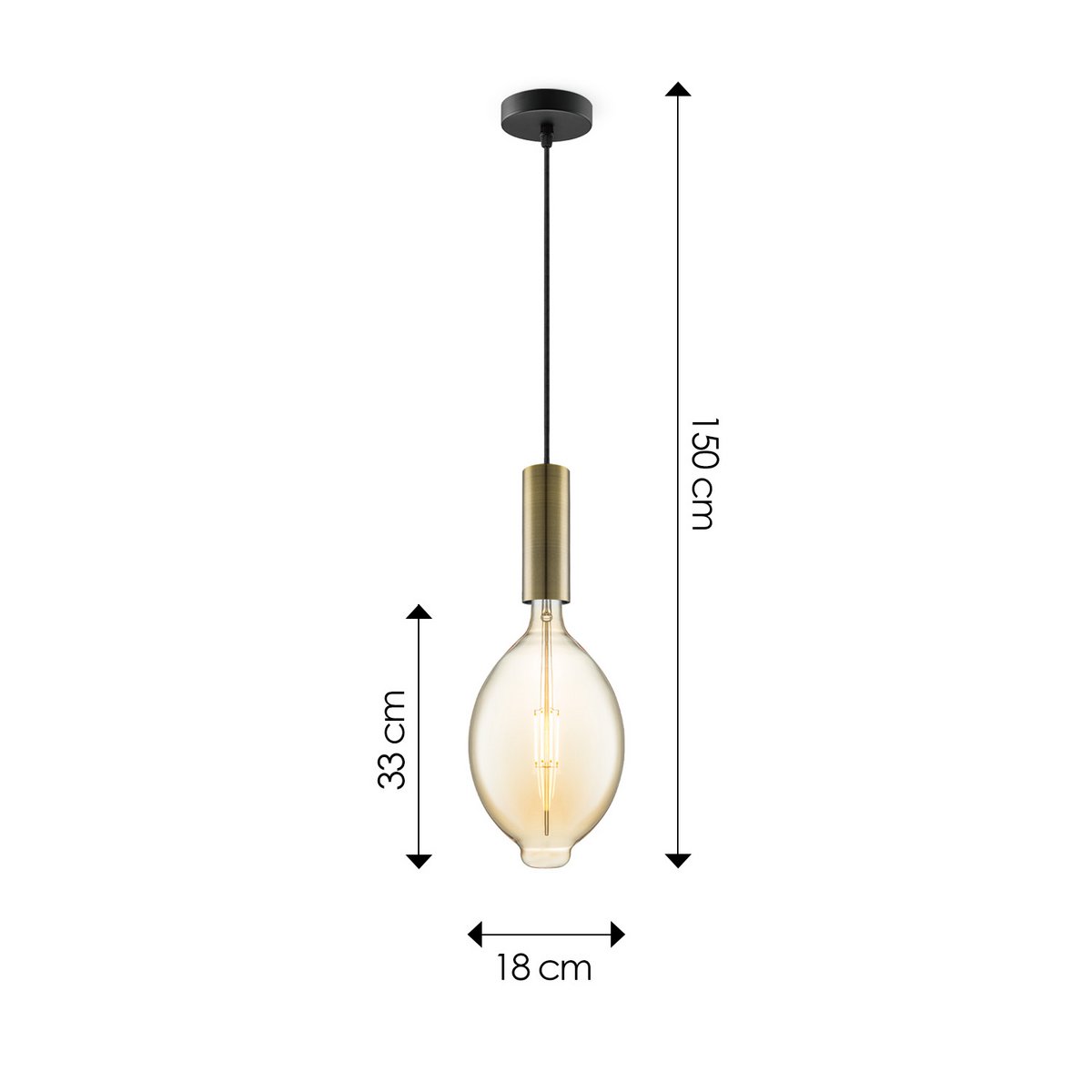 Home Sweet Home hanglamp brons Saga Ovaal - G125 - dimbaar E27 amber