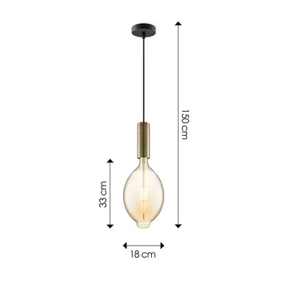 Home Sweet Home hanglamp brons Saga Ovaal - G125 - dimbaar E27 amber