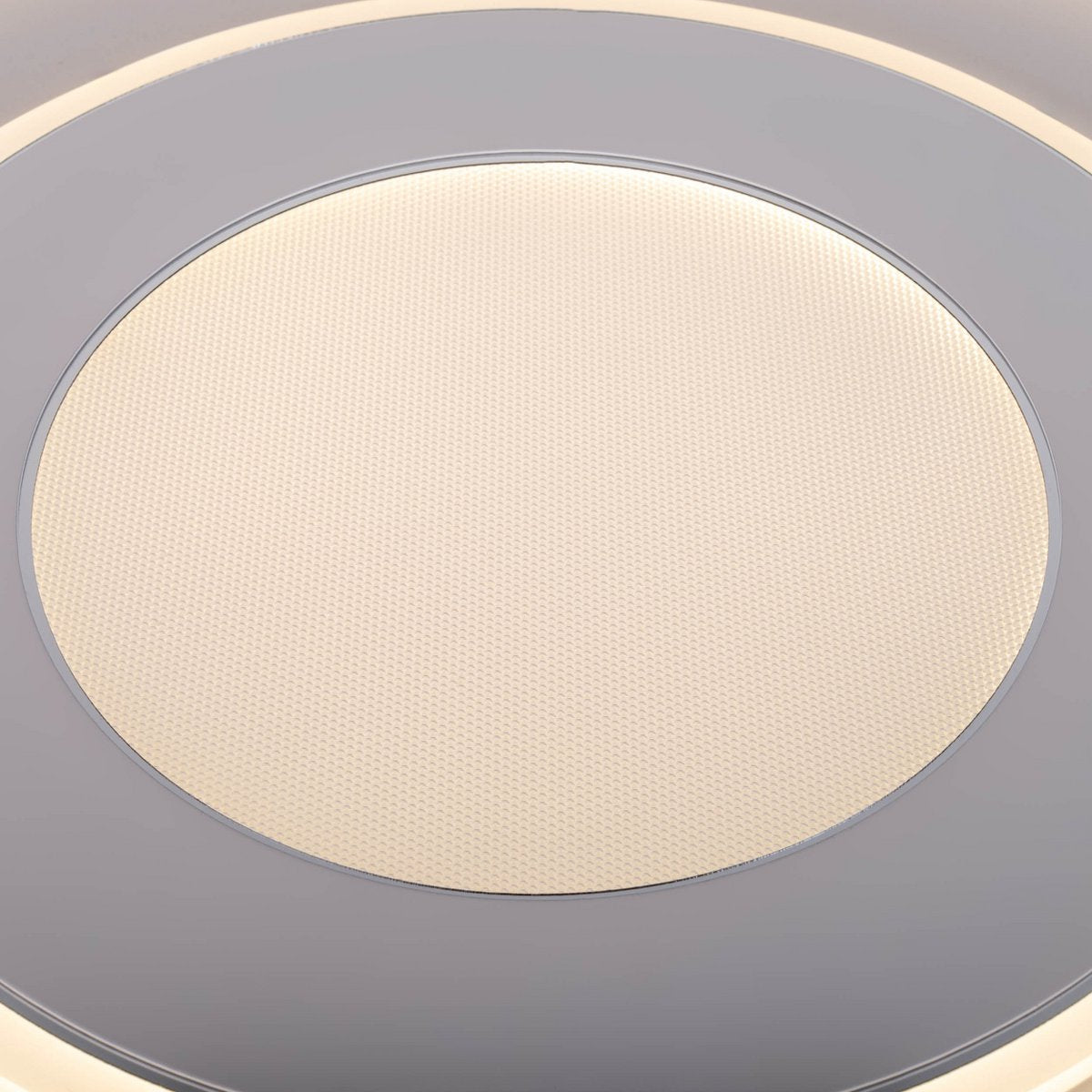 LED-plafondlamp "Doira" Ø 50,5 cm, 7,5 cm hoog, metaal en plastic in zilver en wit, geïntegreerde LED's, 3600 lm licht licht, dimable, CCT-functie 3000-6500 K, nachtlichtfunctie