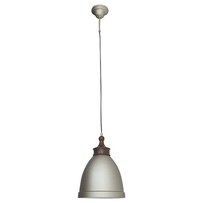 Metalen hanglamp "Pinhead" met houtlook opzetstuk