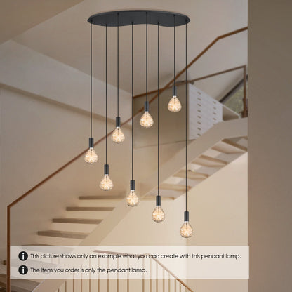 Home Sweet Home Zwarte ovale metalen Hanglamp 8L - 100/34.4/117.5CM