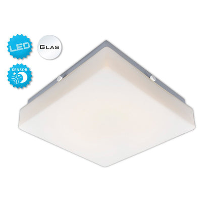 LED -plafondlamp "Trondheim" met sensor, 25 x 25 cm, met stevig gebouwd -in LED