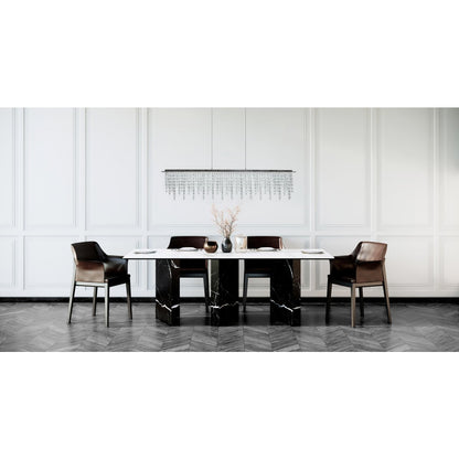 LED hanglamp "diamanten", hanglamp, metaal en kristalglas, chroom, met stevig gebouwd -in LED's, voor eetkamer, woonkamer, gang of kantoor, 120 cm lang