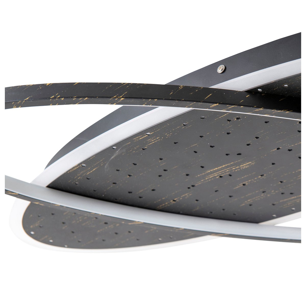 LED -plafondlamp "Stelaris" ongeveer 60 cm lang, gemaakt van metaal en plastic in het zwart, met stevig gebouwde LED's, verlichting voor woonkamers en kantoor