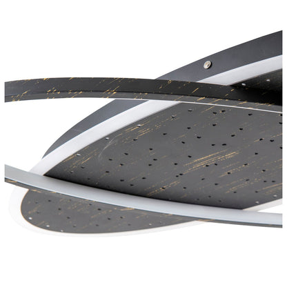 LED -plafondlamp "Stelaris" ongeveer 60 cm lang, gemaakt van metaal en plastic in het zwart, met stevig gebouwde LED's, verlichting voor woonkamers en kantoor