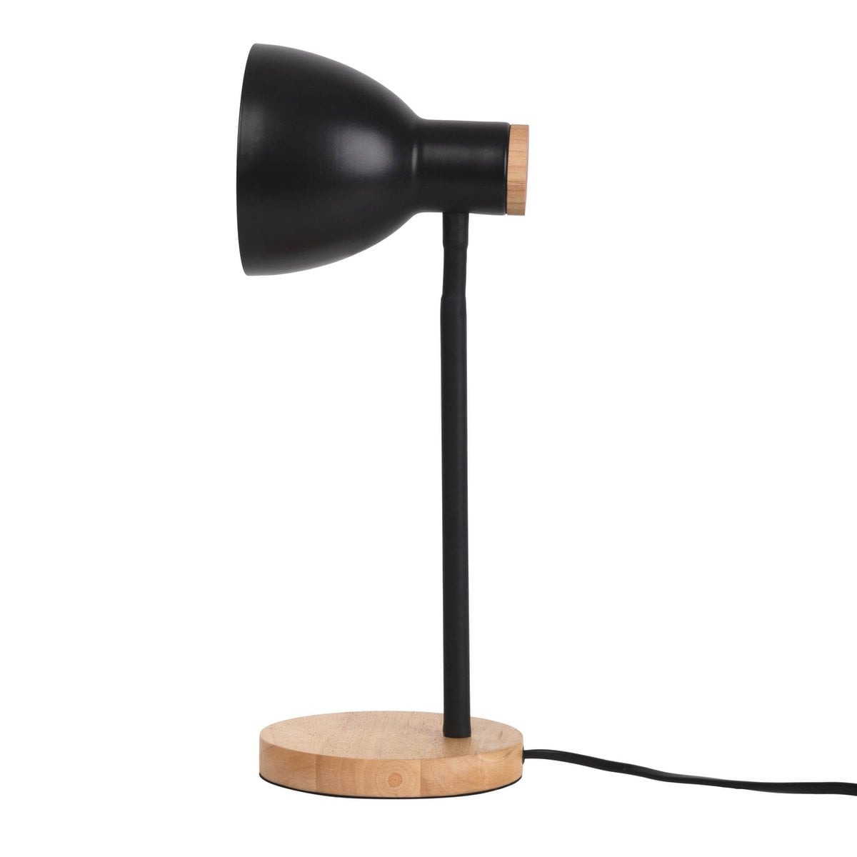 "Marie" bureaulamp gemaakt van metaal en hout, E14, zwart, 36,5 cm hoog