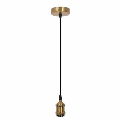 Schroeflaag Pendula textiel "Alfa", gemaakt van metaal- en textielkabel, messing, E27 -versie, verlichting voor woonkamer en kantoor