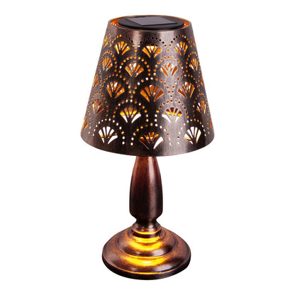 LED -zonnetafels "Elsa" - metalen tafellamp buiten in Altmessing, met geïntegreerde LED's