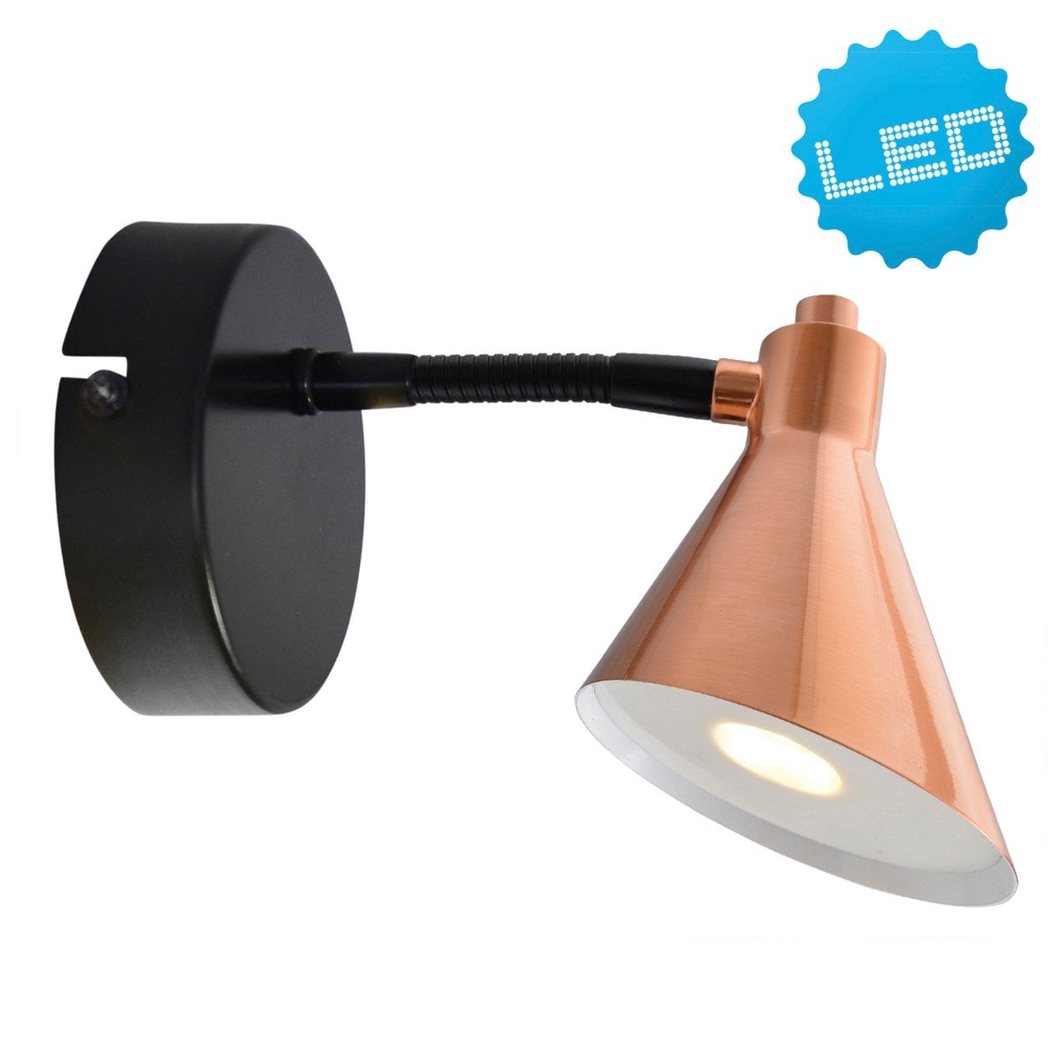LED wandlamp "Koper"