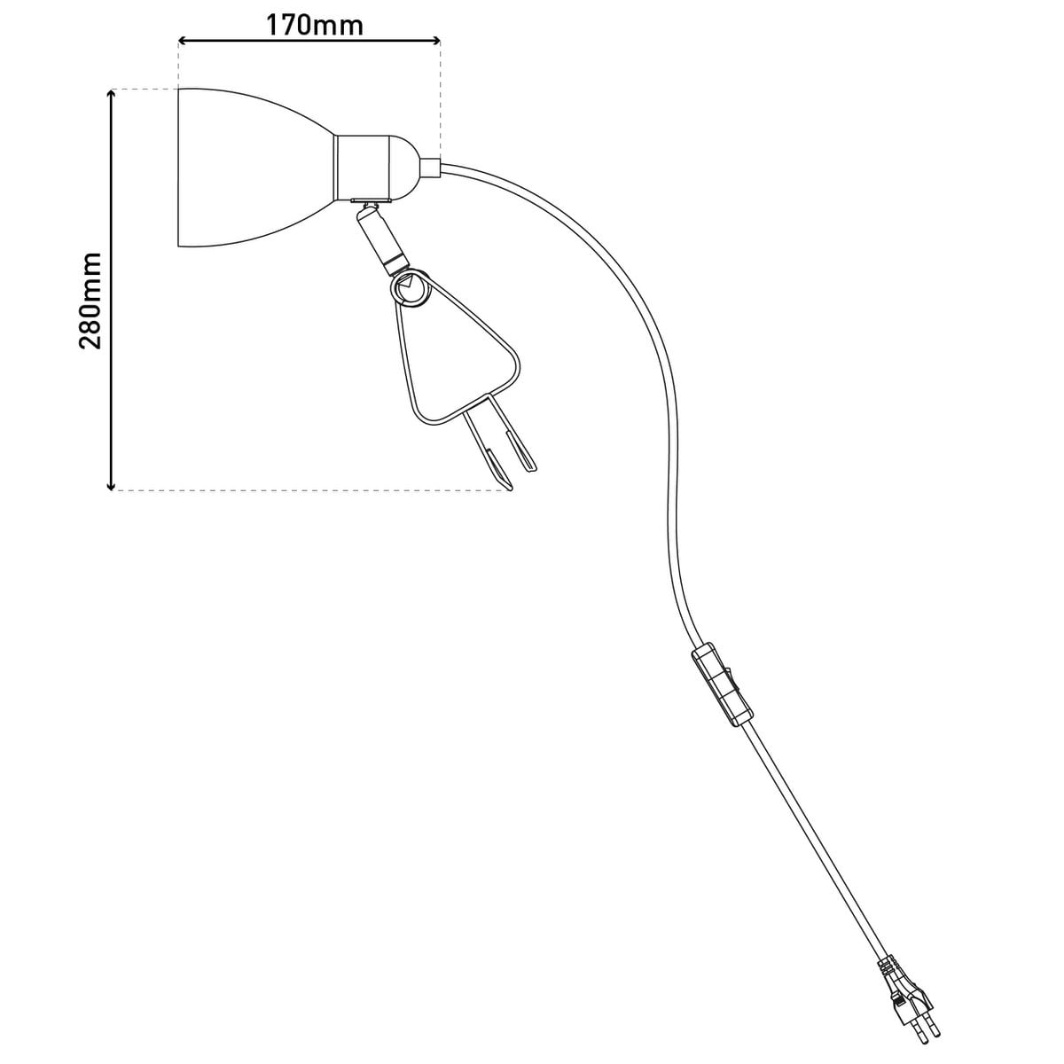 Klemtafels "Mara" Matt Schwarz voor E14 Max. 18 Watt, voor interieur, 28 cm hoog