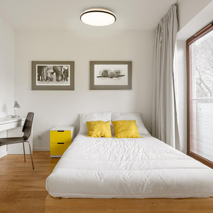 LED -plafondlamp "Irvine", metalen plafondlamp, wit, wit, met stevig ingebouwde LED's, voor eetkamer, woonkamer, hal of kantoor, Ø30,5 cm