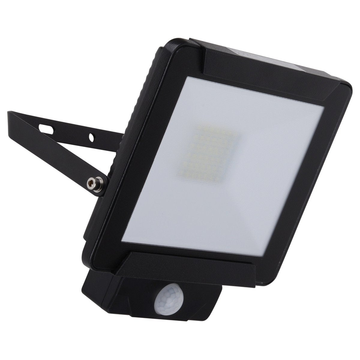 LED Outer Light "Radia" 30W met sensor, gemaakt van metaal en glas in zwart, met geïntegreerde LED